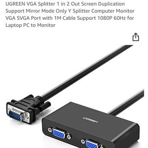 NWOT Ugreen VGA male to 2 female video splitter cable